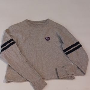 Nasa long sleeve cropped tee